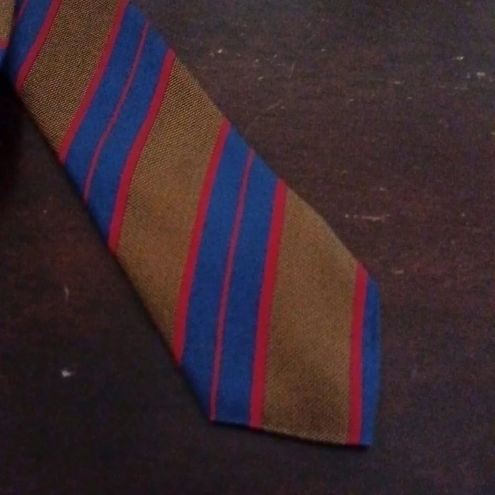 BANANA REPUBLIC Blue, Red and Brown Striped Necktie